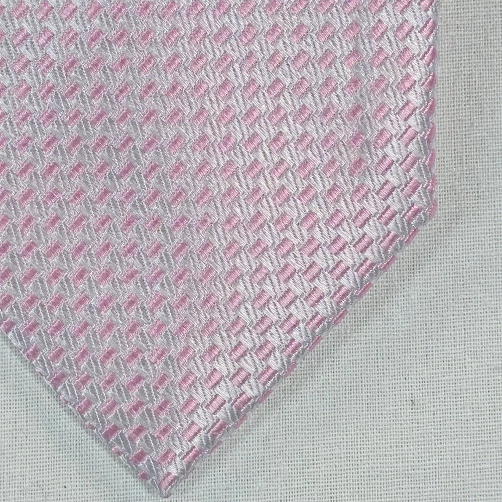 Michael Kors Mens Tie One Size Pink Exeter Mini Pattern Silk Blend Necktie NWT